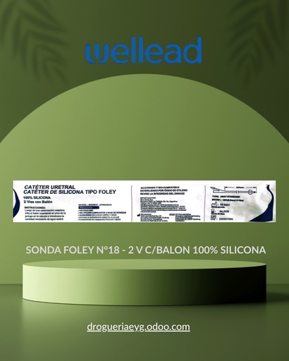 [11603] SONDA FOLEY N°18 - 2 V C/BALON 100% SILICONA 