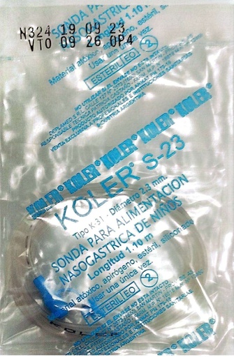 [12110] SONDA K 31 PVC P/INTUB NAGOGAS. PED - KOLER 