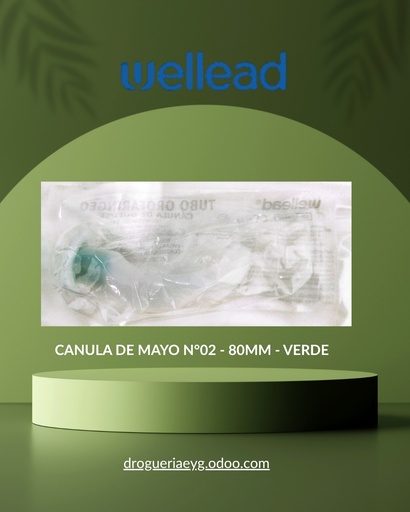 [10367] CANULA DE MAYO N°02 - 80MM - VERDE - WELL LEAD - WELL LEAD 