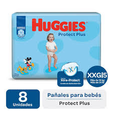 [12948] PAÑAL HUGGIES PROTECT PLUS XXG X8 PAÑAL
