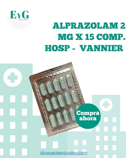 [12129] ALPRAZOLAM 2 MG X 15 COMP. HOSP -  VANNIER 