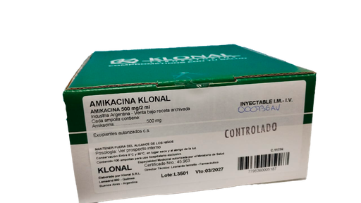 [10132] AMIKACINA 500 MG X 2ML. - KLONAL