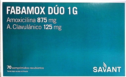 [10150] AMOXI. 875 + CLAV. 125 - 1GR X 7 COMP. FABAMOX - SAVANT  10T