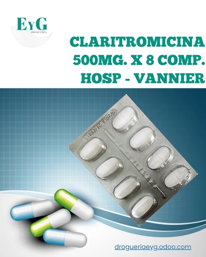 [10464] CLARITROMICINA 500MG. X 8 COMP. HOSP - VANNIER