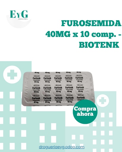[10815] FUROSEMIDA 40MG x 10 comp. - BIOTENK 