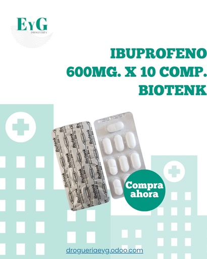 [11016] IBUPROFENO 600MG. X 10 COMP. - BIOTENK