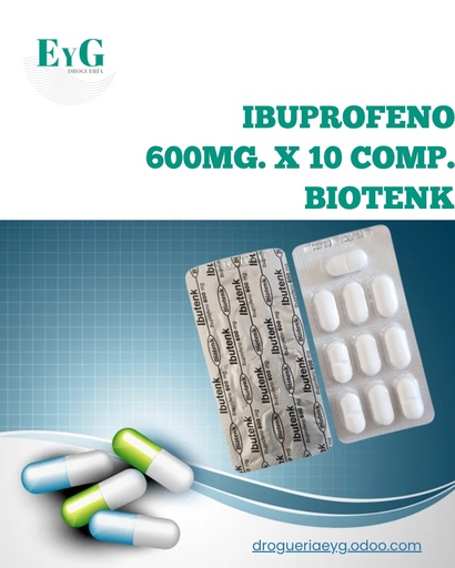 [11016] IBUPROFENO 600MG. X 10 COMP. - BIOTENK