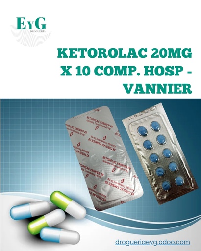 [11079] KETOROLAC 20MG X 10 COMP. HOSP - VANNIER