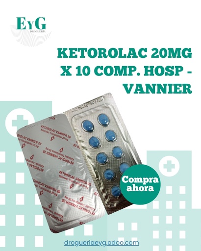 [11079] KETOROLAC 20MG X 10 COMP. HOSP - VANNIER