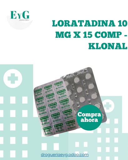 [12414] LORATADINA 10 MG X 15 COMP - KLONAL