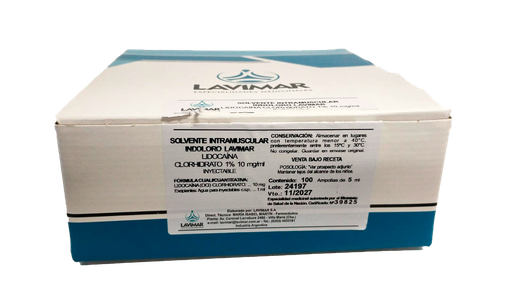 [11593] LIDOCAINA x 5 ml 1% S/E - LAVIMAR