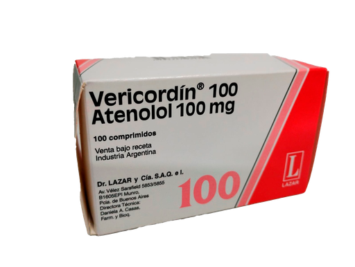 [10187] VERICORDIN 100 MG X 10 COMP. ATENOLOL - LAZAR