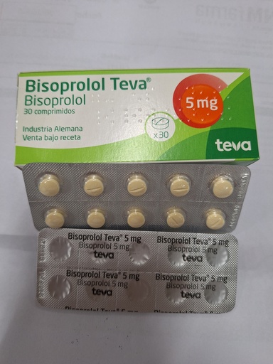 [AB55925] BISOPROLOL TEVA - 5 mg comp.x 10 - Teva Argentina TIRAS