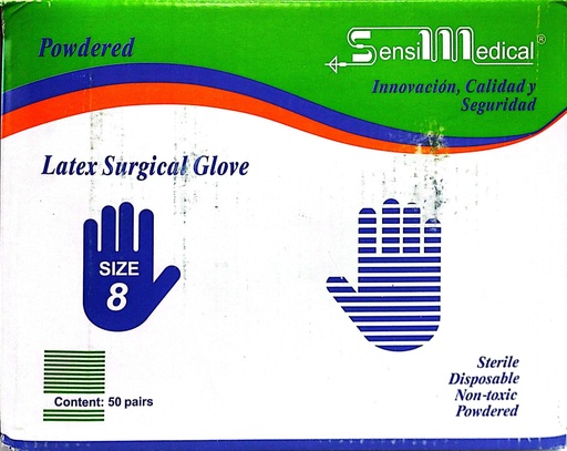 [13765] GUANTES ESTERILES - NRO 8  - X PAR - SENSIMEDICAL