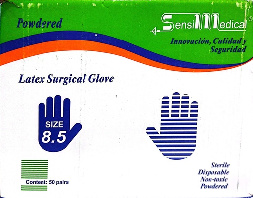 [13766] GUANTES ESTERILES - NRO 8 1/2  - X PAR - SENSIMEDICAL 