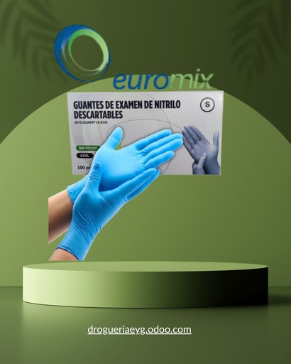 [16032] GUANTES DE NITRILO - "AZUL"  S - EUROSWISS