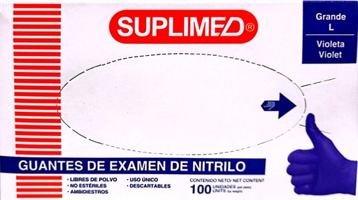 [13887] GUANTES DE NITRILO - "VIOLETA" L - SUPLIMED