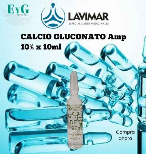 [14897] CALCIO GLUCONATO Amp 10% x 10ml - LAVIMAR
