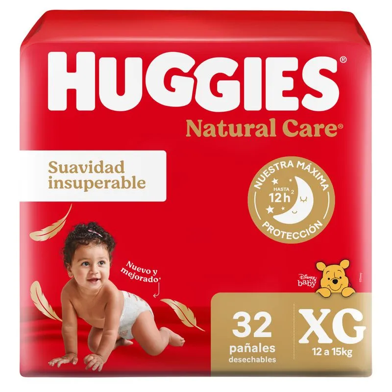 [14785] PAÑAL HUGGIES NATURAL CARE "XG" x 32 U 
