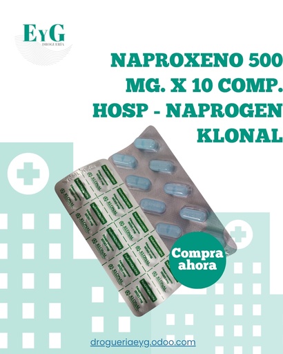 [16001] NAPROXENO 500 MG. X 10 COMP. HOSP - NAPROGEN KLONAL