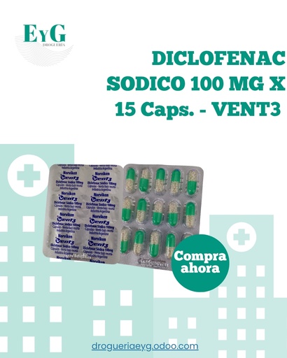 [19053] DICLOFENAC SODICO 100 MG X 15 Caps. - VENT3 